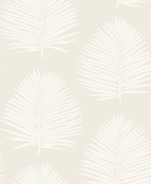 Malibu Island Palm Wallpaper - Coastal Palm Leaf - Alabaster | Malibu Wallpaper