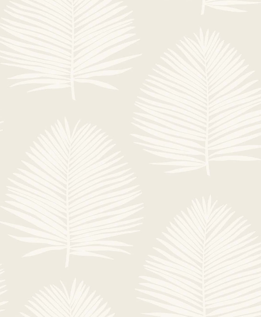 Malibu Island Palm Wallpaper - Coastal Palm Leaf - Alabaster | Malibu Wallpaper