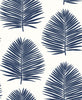 Malibu Island Palm Wallpaper - Coastal Palm Leaf - Navy Blue | Malibu Wallpaper