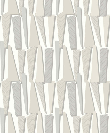 Geometric Shadows Contemporary Geometric - Linen | Architectural Wallcoverings