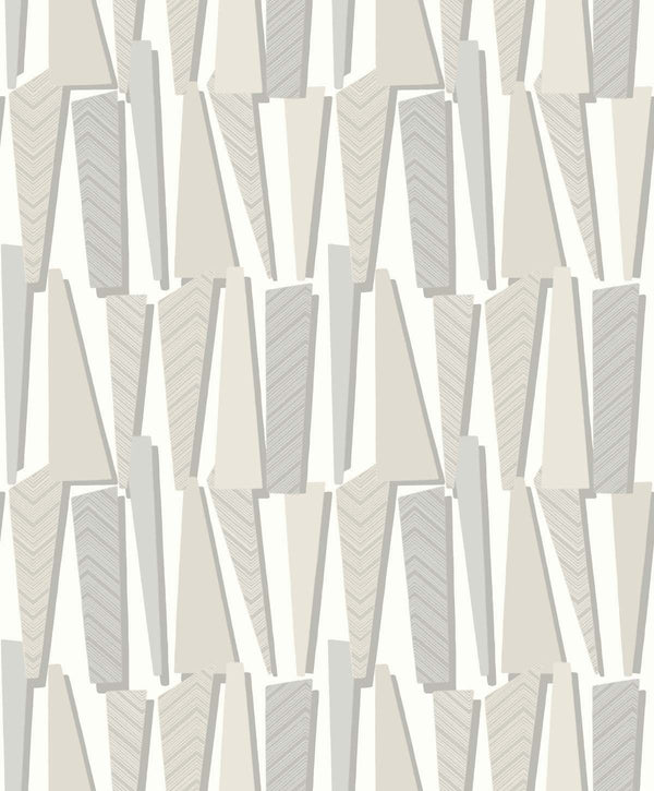 Geometric Shadows Contemporary Geometric - Linen | Architectural Wallcoverings