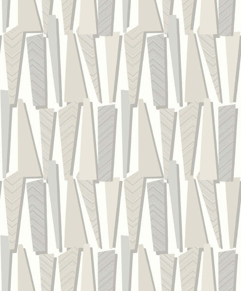 Malibu Geometric Shadows  Wallpaper - Contemporary Geometric - Linen | Malibu Wallpaper