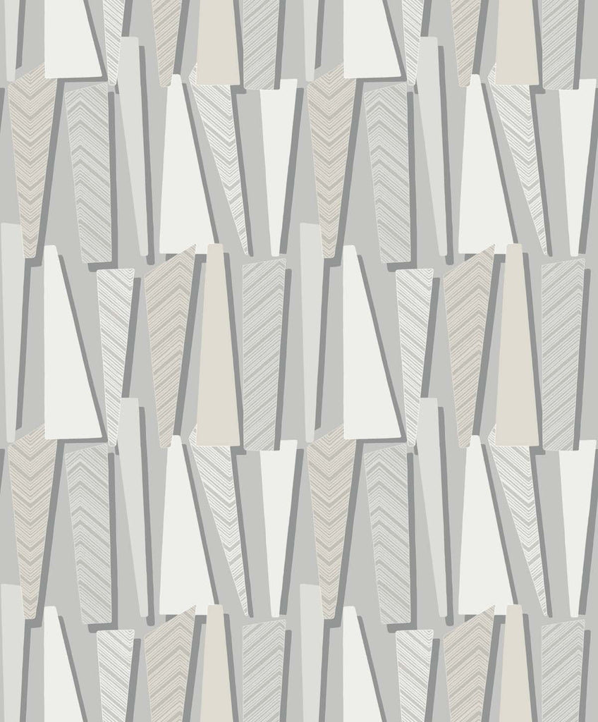 Malibu Geometric Shadows  Wallpaper - Contemporary Geometric - Stone | Malibu Wallpaper