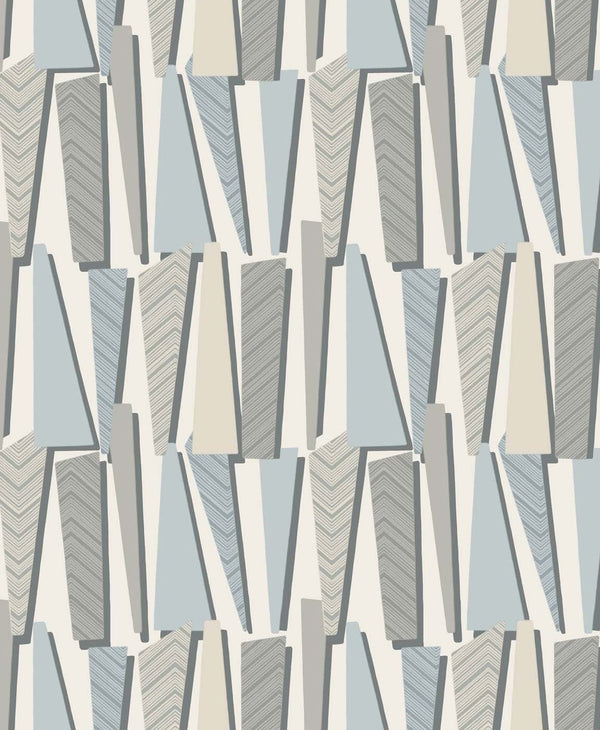 Geometric Shadows Contemporary Geometric - Aquamarine | Architectural Wallcoverings