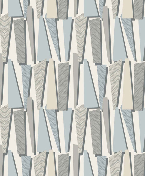 Malibu Geometric Shadows  Wallpaper - Contemporary Geometric - Aquamarine | Malibu Wallpaper