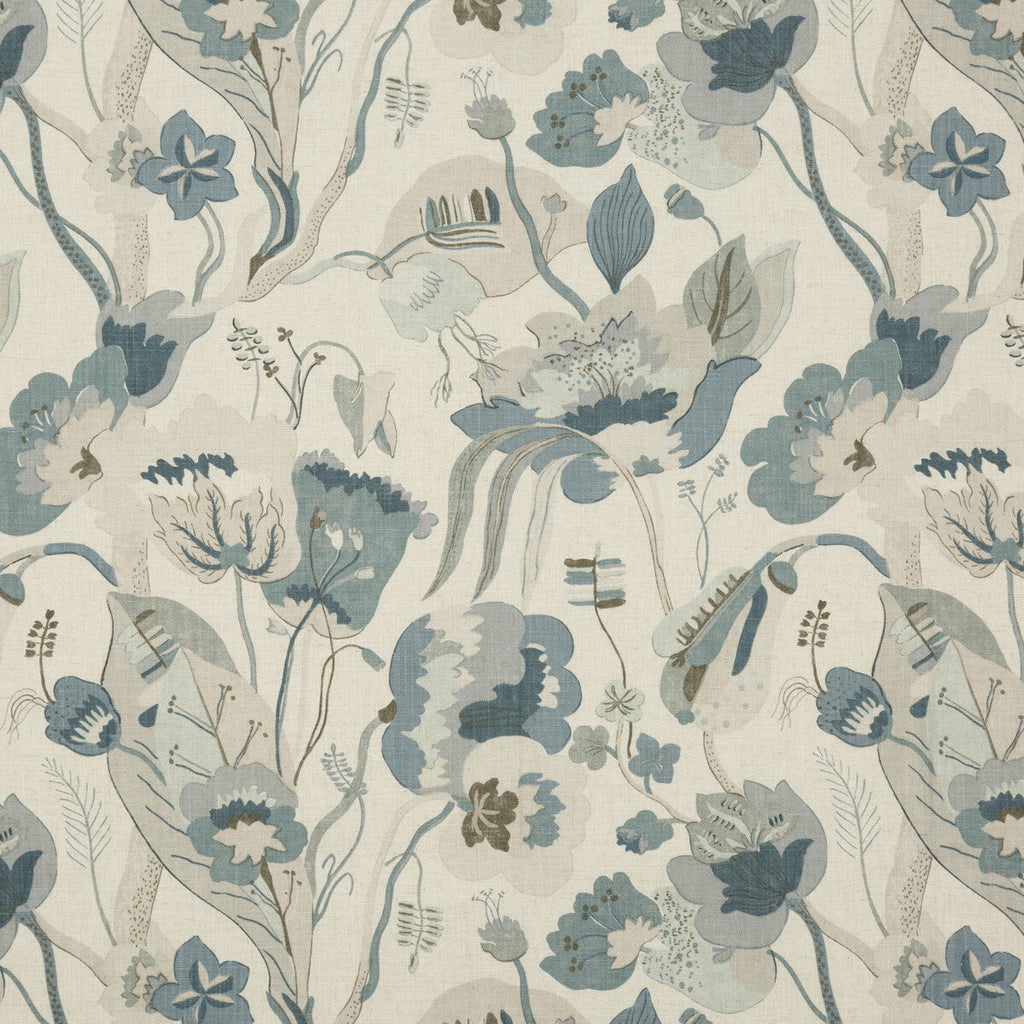 Samples and Purchasing available for California - Linen/Denim  By G P & J Baker | Specials Book |Botanical & Floral  Multipurpose Print at Designer Wallcoverings and Fabrics