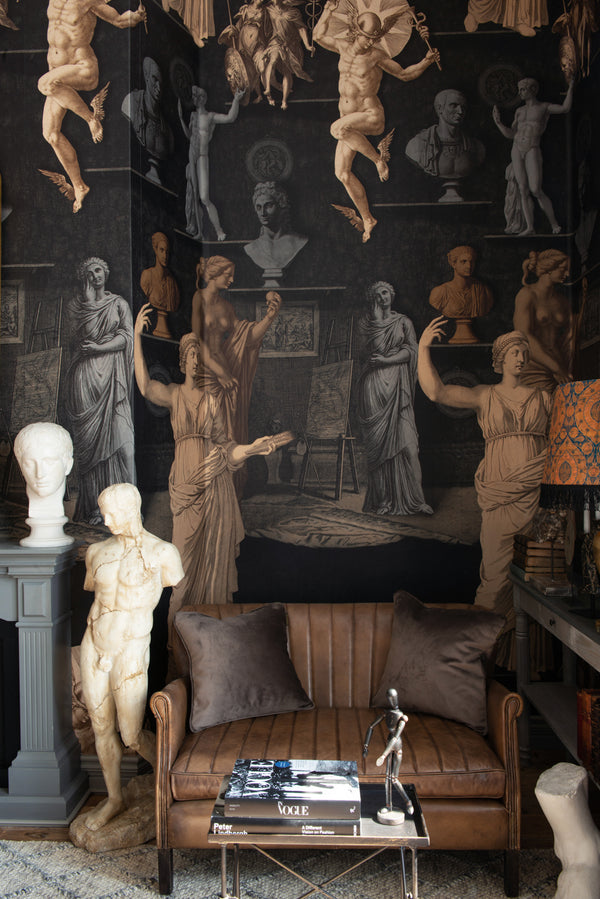 Statuary Chamber - Taupe, Black, Grey, Brown Wallcovering | Mind the Gap