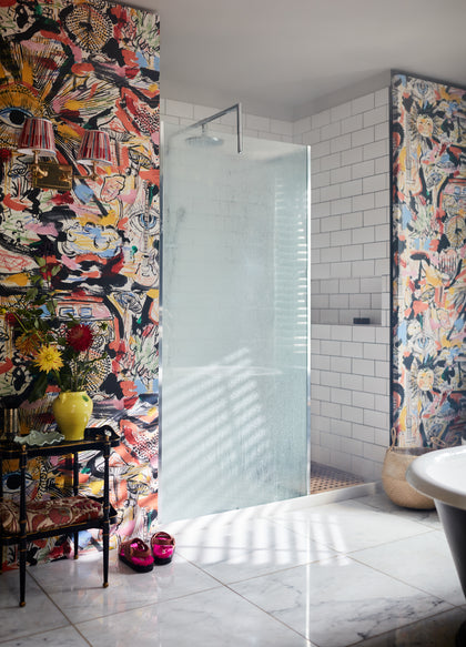 Summer of '69 - Black, Blue, Yellow, Pink Wallcovering | Mind the Gap