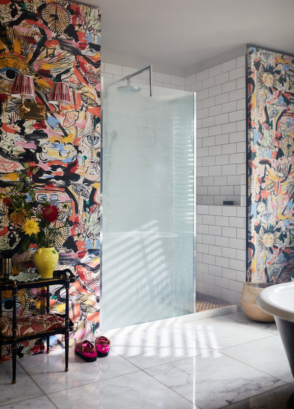 Summer of '69 - Black, Blue, Yellow, Pink Wallcovering | Mind the Gap