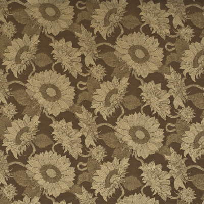 Samples and Purchasing available for Sunflower Weave - Ochre Brown By Mulberry | Great Park Weaves |Botanical & Floral  Multipurpose Print at Designer Wallcoverings and Fabrics