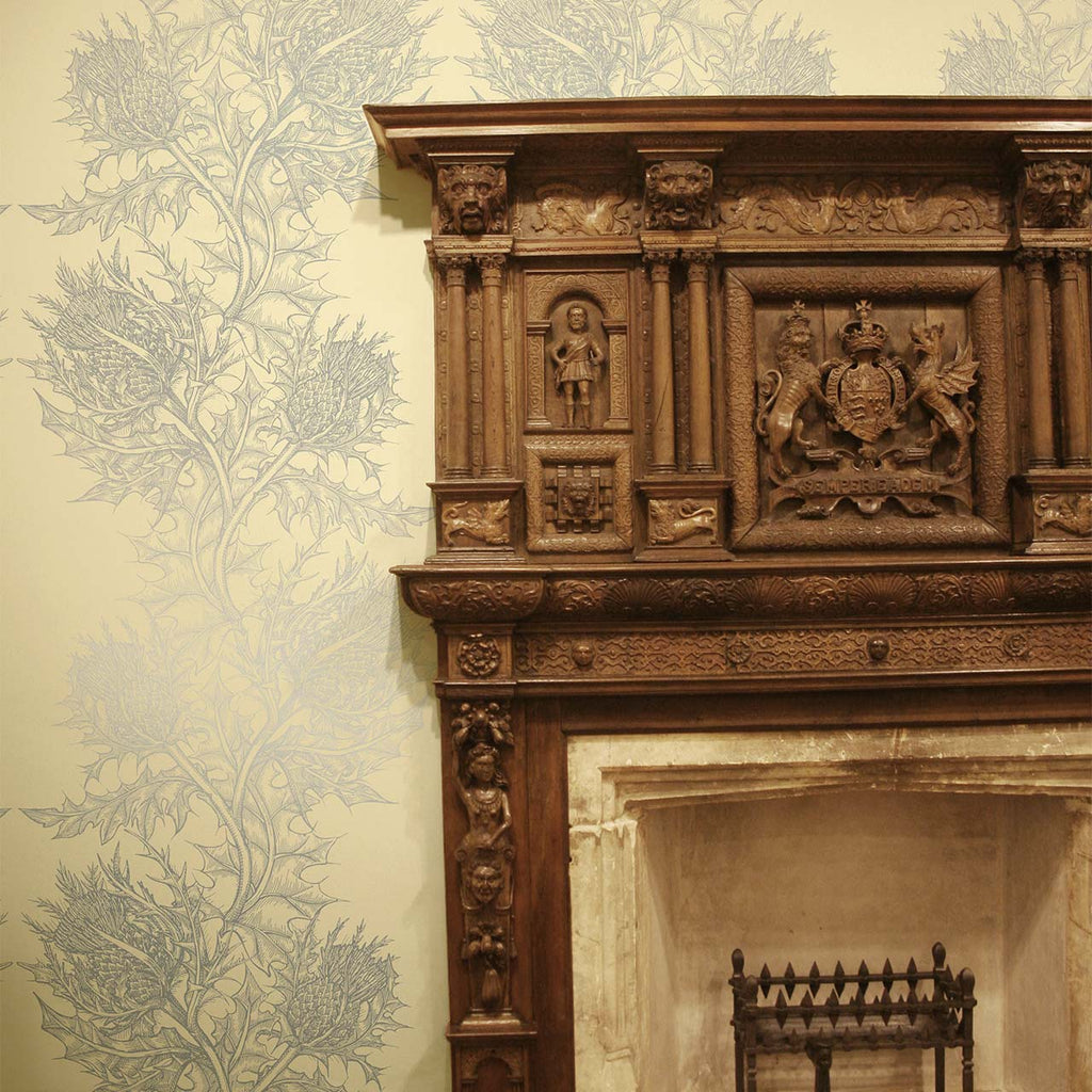 Thistle Superwide Silver on Ivory