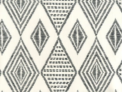 Safari Embroidery Black on Almost White Screen Printed | China Seas