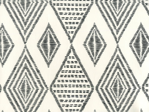 Safari Embroidery Black on Almost White Screen Printed | China Seas