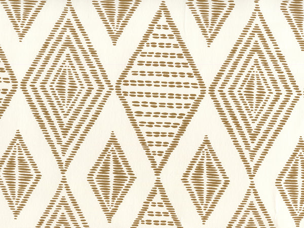 Safari Embroidery Caramel on Almost White Screen Printed | China Seas