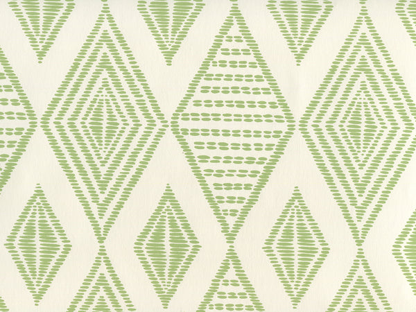 Safari Embroidery Jungle Green on Almost White Screen Printed | China Seas