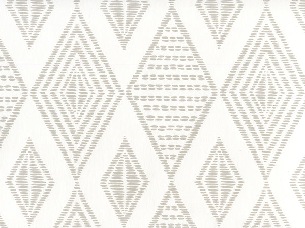 Safari Embroidery Pale Grey on White Screen Printed | China Seas