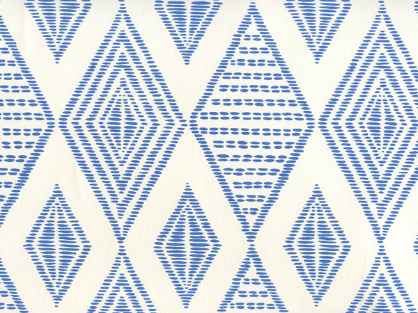 Safari Embroidery Royal Blue on Almost White Screen Printed | China Seas