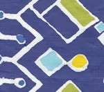 Navy Blues Yellow Lime on White