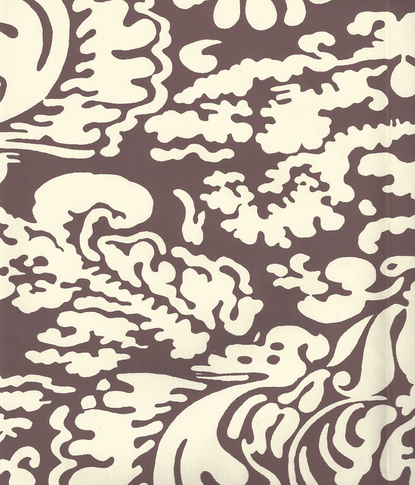 San Marco Reverse Prune on Off White Screen Printed | China Seas
