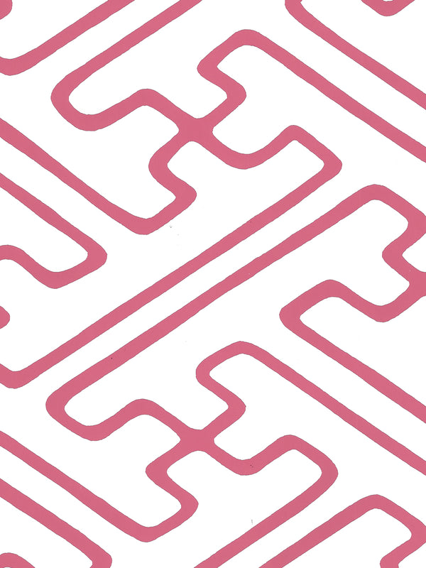 Saya Gata Lines Magenta on White Screen Printed | China Seas