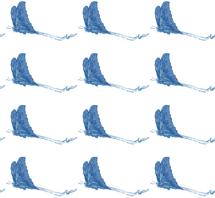 Barone's Butterfly Wallpaper - Blue Bell - Designer Wallcoverings and Fabrics