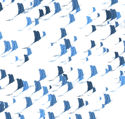 Barone's Butterfly Up Mural - Blue Contemporary | Architectural Wallcoverings