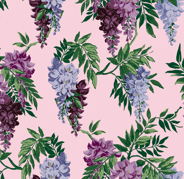 Wanda's Wandering Wisteria Authentic Vintage 1950's Floral Mid-Century Modern | Architectural Wallcoverings