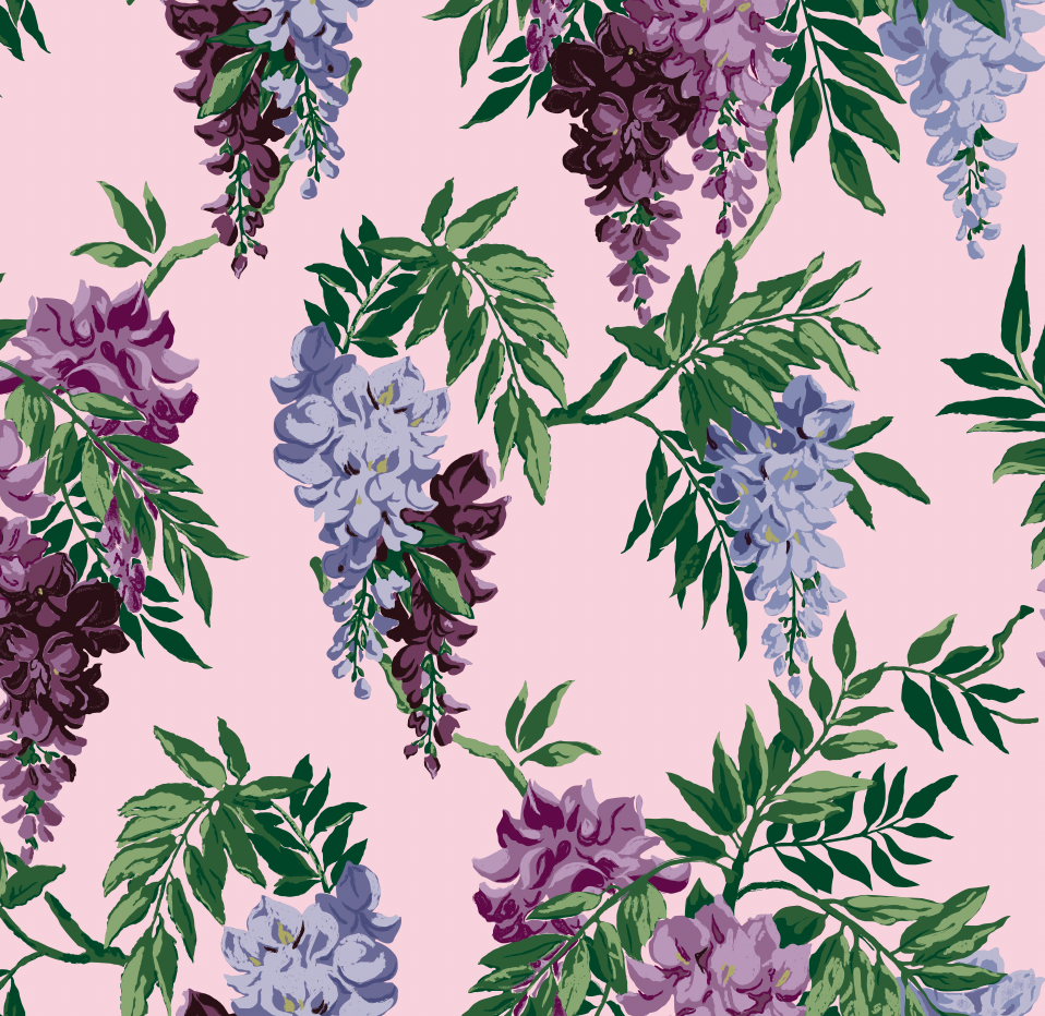 Wanda's Wandering Wisteria Authentic Vintage 1950's s Wallcovering | DW Bespoke Studios