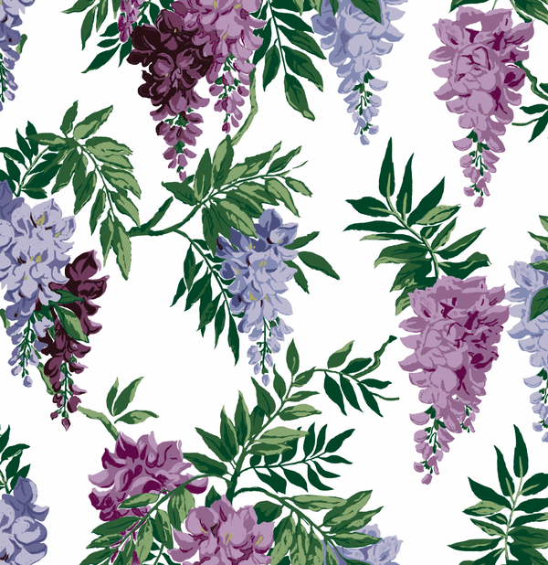 Wanda's Wandering Wisteria Authentic Vintage 1950's Mid-Century Modern | Architectural Wallcoverings