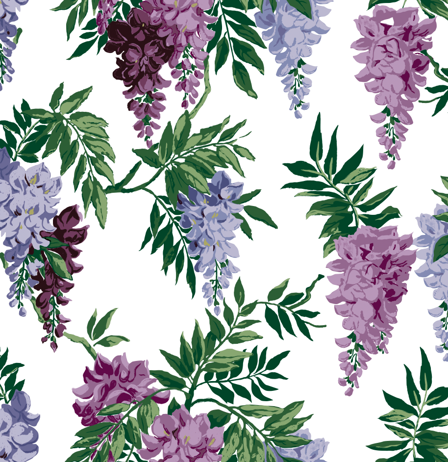 Wanda's Wandering Wisteria Authentic Vintage 1950's s Wallcovering | DW Bespoke Studios