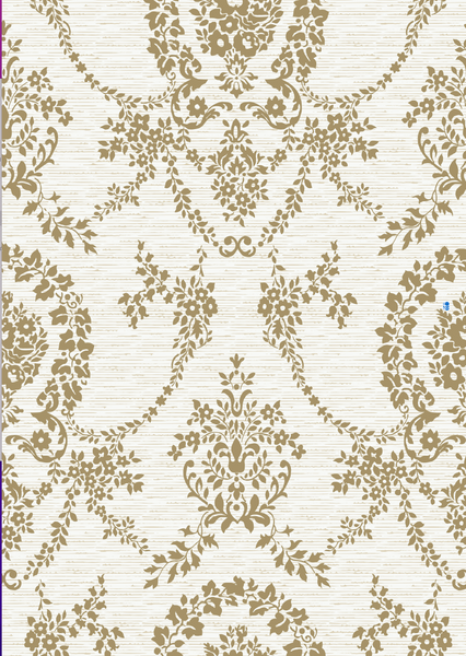 Gagliano Damask on Italiano Grasscloth Wallcovering | DW Bespoke Studios