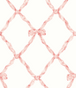 Madelyn's Rose Red and Blush Ribbon Trellis Wallcovering | DW Bespoke Studios