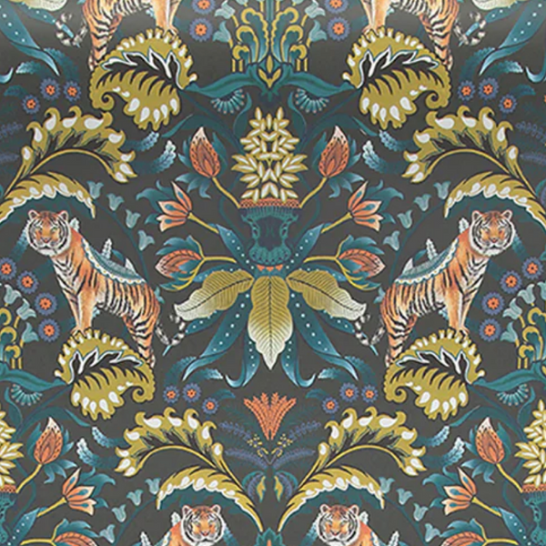 Exotic Tiger Charcoal Wallcovering | Graduate Collection