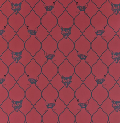 Fox and Hen Wallcovering - Brick Red