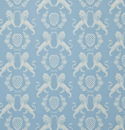 Heraldic Lion Wallcovering - Blue