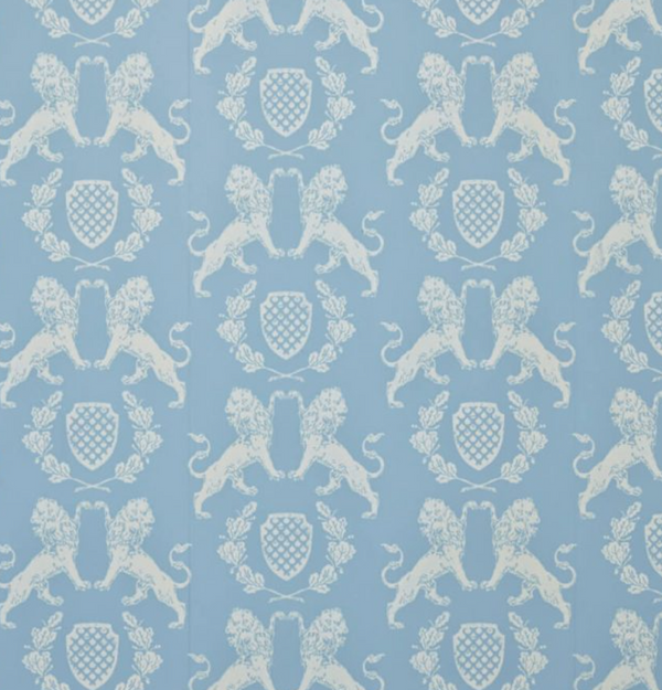 Heraldic Lion Wallcovering - Blue
