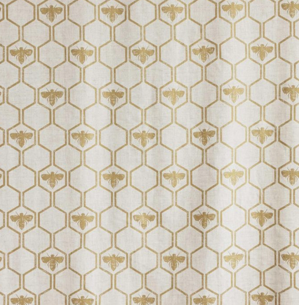 Honey Bees Fabric - Gold