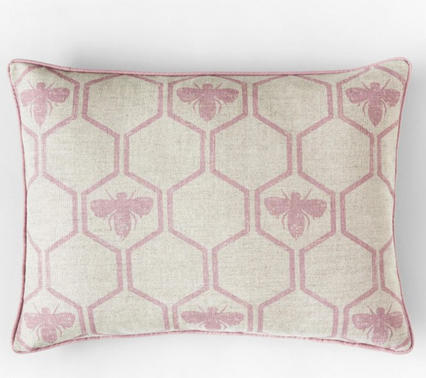 Honey Bees Pillow Cushion - Rose