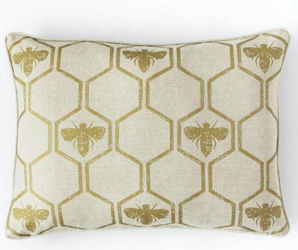 Honey Bees Pillow Cushion - Gold