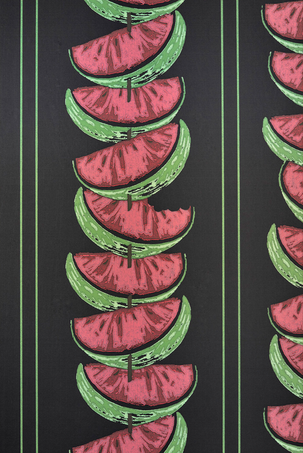 Watermelon Wallcovering - Charcoal/Red/Pinks