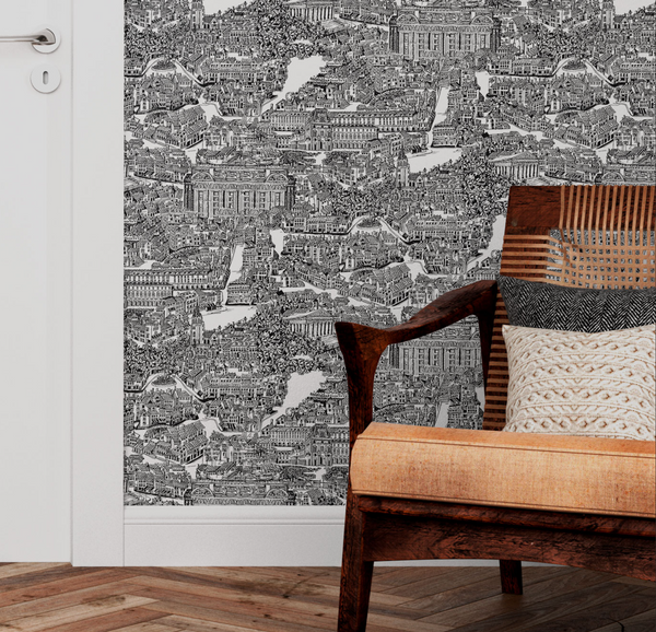 Paris City 1970's Wallcovering Wallcovering | DW Bespoke Studios