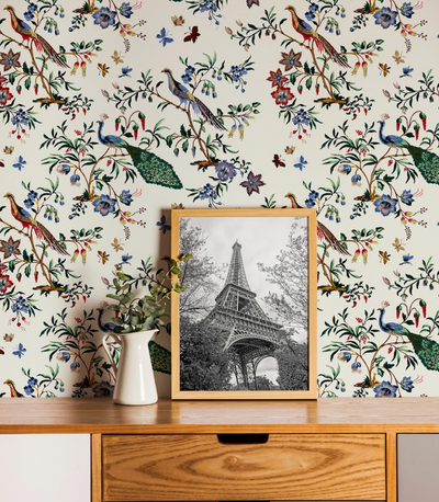 Ramona's Peacock 1950's Chinoiserie | Architectural Wallcoverings