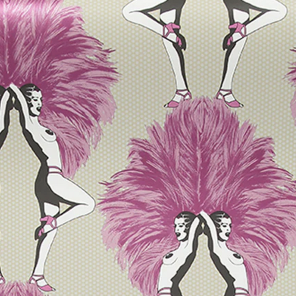 Showgirls Metallic Pink & Cream Wallcovering | Graduate Collection
