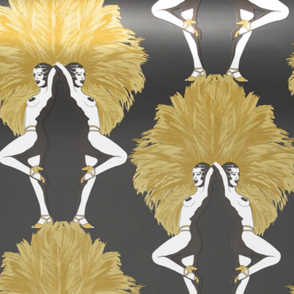 Showgirls Metallic Gold & Black Wallcovering | Graduate Collection