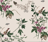 SPRINGFIELD 1950'S BIRD BRANCHES WALLPAPER on Sisal Grasscloth