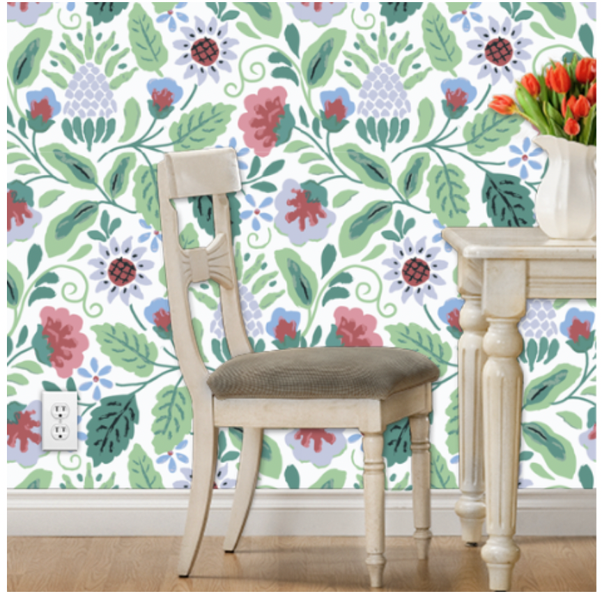Marley's Floral Wallcovering Wallcovering | DW Bespoke Studios