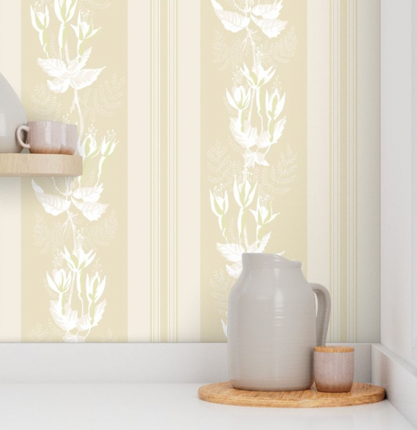 Victoria Vintage Stripe Cream Traditional | Architectural Wallcoverings