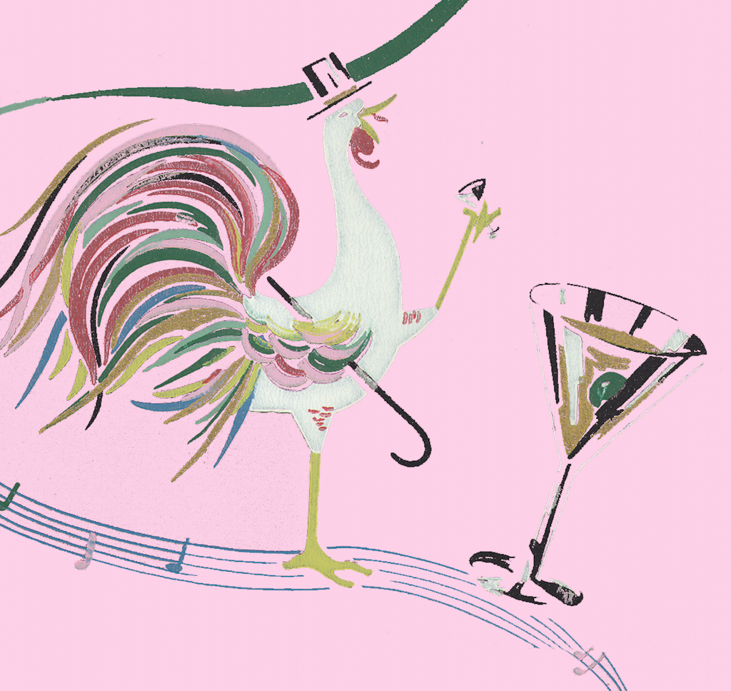 Rooster Martini Cocktail Wallpaper