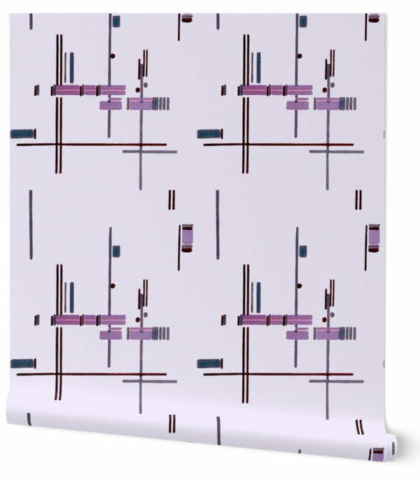 Drago Lago Geometric Modern Mid-Century Modern | Architectural Wallcoverings