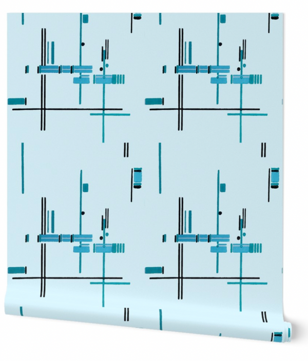 Drago Lago Geometric Modern Mid-Century Modern | Architectural Wallcoverings
